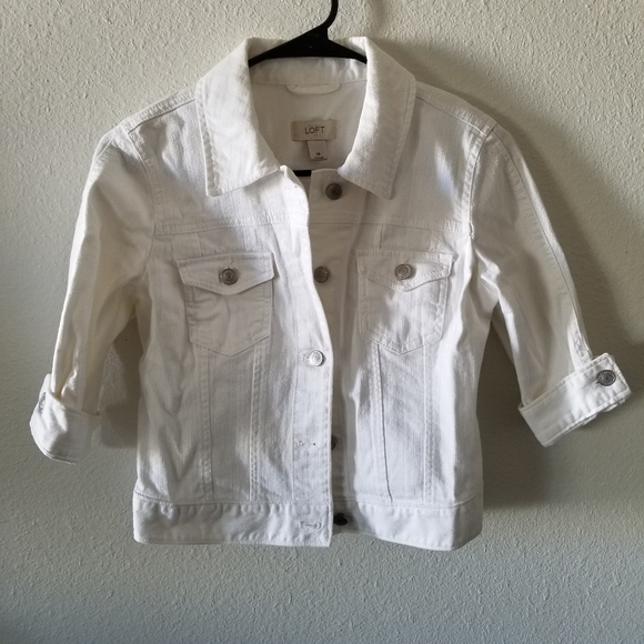 Loft white jean jacket - Picture 1 of 3